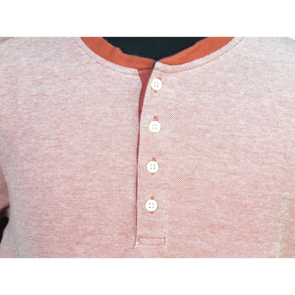 UNTUCKit Long Sleeved Light Orange Knit Pull Over Henley Shirt Men's Large - Picture 4 of 8